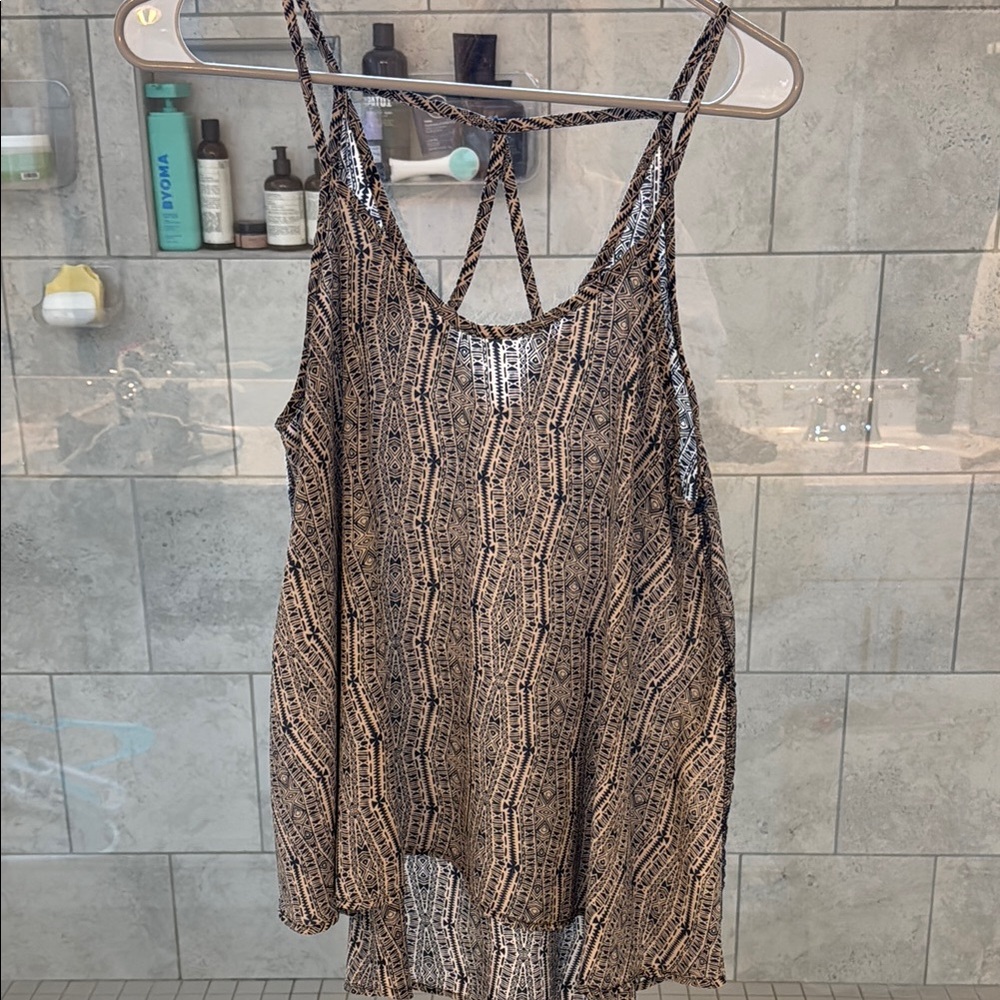 Patterned Sheer Tank Top